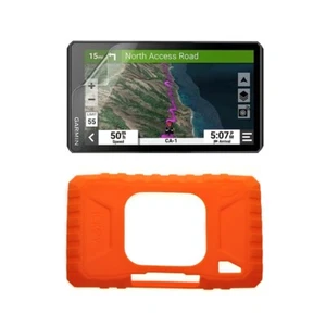 Custodia antiurto silicone + pellicola protezione schermo per Garmin ZUMO XT2 GPS (arancione) - Foto 1 di 9