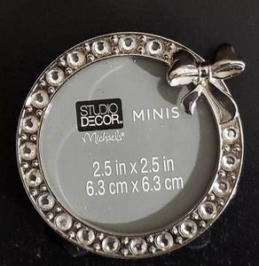 Piedras preciosas redondas de plata 2,5"" x 2,5"" marco minis por decoración de estudio - Imagen 1 de 2