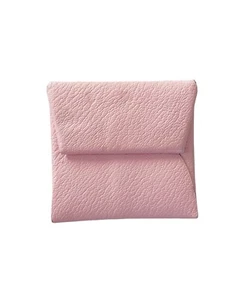 Hermès Chèvre Mysore Bastia Verso Womens Rose Confetti Leather Folded Coin Purse - Picture 1 of 9