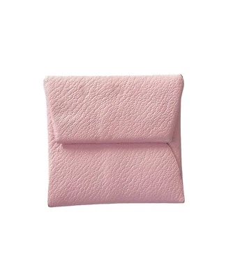 Monedero plegable de cuero confeti rosa Hermès Chèvre Mysore Bastia Verso para mujer Foto 1 de 4