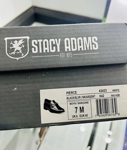 Stacy Adams Boys Black  Shoes Size 7M - Picture 1 of 3