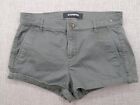 Express Shorts Women's size 4 Shortie Mid Rise Summer Chino Shorts Cuffed Olive
