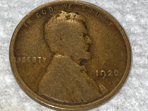 Rare 1920 No Mint Wheat Penny With Errors. L in Liberty is on Rim Cover