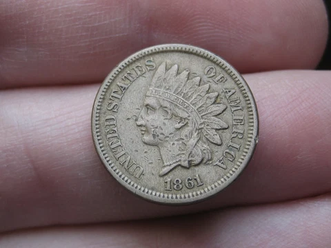 1861 Copper Nickel Indian Head Cent Penny- XF Details Cover