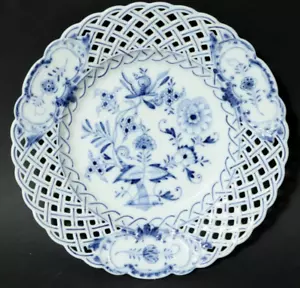 Alter Porzellan Teller 24cm Blaumalerei Zwiebelmuster Teichert ? Rauenstein ? - Bild 1 von 12