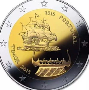 Portugal 🇵🇹 Moneda 2€ Euro 2015 Conmemorativo Timor Descubrimiento Barco Nuevo UNC - Imagen 1 de 3