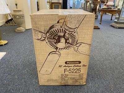 NIB Panasonic Lancelot 52” Ceiling Fan - Antique Brass, 3 Speed, Vintage 1980’s - Image 1 of 4