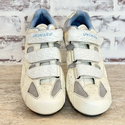 Zapatos de ciclismo Specialized BG blancos grises 6108-6142 talla 42 EE. UU. para hombre 9, para mujer 10,5 Foto 1 de 4