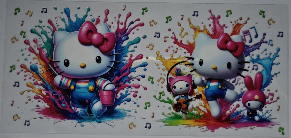 Hello Kitty всплеск УФ DTF чашка передачи обертки - Изображение 1 из 1