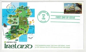 IRISH IMMIGRATION STAMP FDC 3286 IRELAND GOZEMBA & GREEN BOSTON CANCEL #1 - Picture 1 of 1