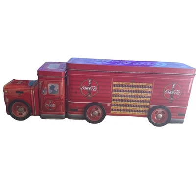 Coca Cola Three Compartments Tin Delivery Truck Tractor Trailer - Image 1 of 4