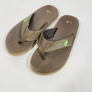 Sanuk Youth Root Beer Cozy Flip Flip Sandal Brown Sz 4-5 Youth Style SBS2914 - Picture 1 of 7