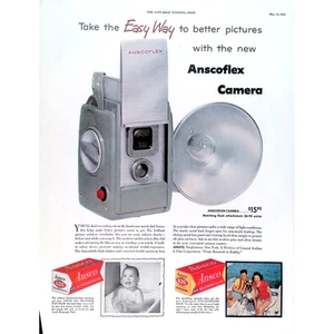 Kameras 1955 Printanzeige Anscoflex Kamera Easy Way to Better Pictures 11"X14" - Bild 1 von 3