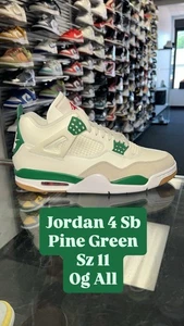 NIKE AIR JORDAN 4 PINE GREEN SB RETRO OG DR5415 103 SZ 11 AUTHENTIC BOX RARE - Picture 1 of 5