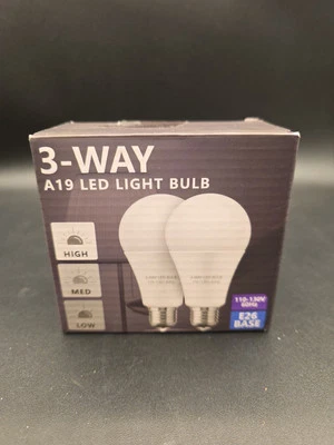 3 Way LED Light Bulbs 7 10 15 Watts 500 1000 1500 Lumens 2 Bulbs Energy Save New - Image 1 of 4