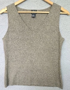 VTG INC Tank Sweaters Sz L Lot of 2 Black Brown Heather Workwear Career Fits Med - Picture 1 of 13