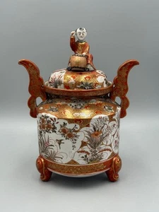 Antiguo quemador de incienso japonés Imari Kutani Ware de porcelana del siglo XIX 10 1/2"" - Imagen 1 de 21