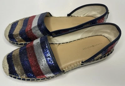 Sapato Feminino Tommy Hilfiger 9M Carlisse Espadrille Plataforma Lantejoulas Patriótico - Imagem 1 de 4