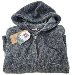 Avalanche Fleece Viertel Reißverschluss Hoodie Fischgrät grau Herren Large - Bild 1 von 6