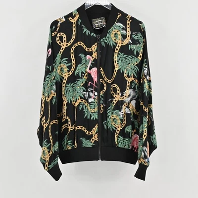 Chaqueta Bomber Pomme Chan Urban Outfitters Mujer Talla L Negra Cadena Flamenco Foto 1 de 4