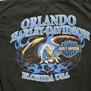 Harley Davidson T shirt Mens Small Made in USA Orlando Florida Short Sleeve - Picture 1 of 11