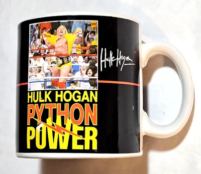 Taza de café Hulk Hogan Python Power - Licencia 1990 WWE WWF Wrestling taza vintage Foto 1 de 4