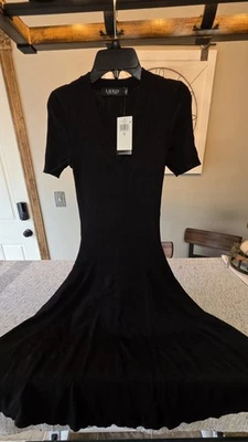 Lauren Ralph Lauren Ladies Short Sleeve Sweater Dress Black Label Size S NWT - Image 1 of 4