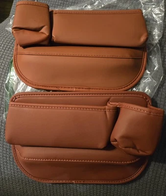 Car Seat Organizer Wedge Set Burgundy Between Seats Phone Cord Bottle Holder  - Image 1 of 4