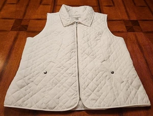 Christopher & Banks Womens Light Weight Puffer Vest White Front Zip~Size XL~NWT - Bild 1 von 15