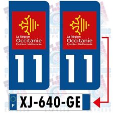 11 Aude/ 2 Stickers License Plate Sticker Midi Pyrenees Languedoc