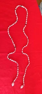 Perlenkette, Flussperlen mit Rosenquarzenden - Bild 1 von 7