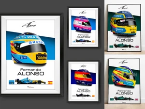 Casco angular Fernando Alonso 2023 Aston Martin AMR23 estampado F1 - Scuderia GP - Imagen 1 de 10