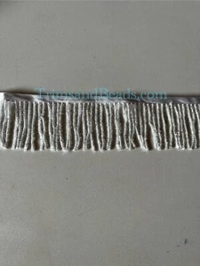 By Yard-2"-Iridescente BIANCO AB Vetro BORSA Perline Frangia Lampada Costume Bordo - Foto 1 di 1
