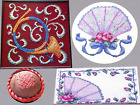Horn Scroll Design Floral Fans Knot Pincushion Design 4 Cross Stitch Patterns