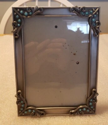 decorel photo frame Turquoise Blue floral design - Image 1 of 4