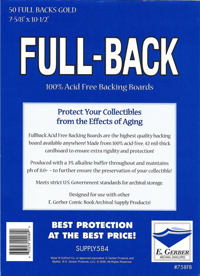 E.gerber 50 Full Backs Gold - 7-5/8" X 10-1/2" - Bild 1 von 1