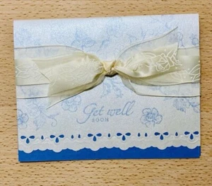 Blue Get well Soon Greeting card handmade Envelope - Picture 1 of 3
