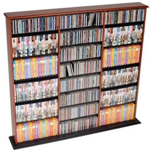 Home DVD Storage Media Cabinet CD VHS Blu-Ray Multimedia Wall Unit Tower Shelf - Picture 1 of 4