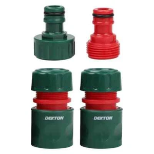 DEKTON 4-TLG. Schlauchadapter Set 1/2" & 5/8" Gartenschlauchverbinder robuster Kunststoff - Bild 1 von 3