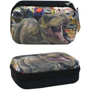 Jurassic Dinosaur World Molded Pencil Pen Zip Case Box - Picture 1 of 1