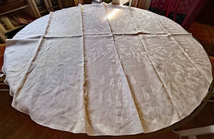Contemporary Round White Damask Tablecloth  ZZ532 - Picture 1 of 5