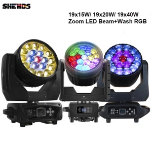 SHEHDS LED Beam+Wash 19x15W/ 19x20W/ 19x40W RGBW Zoom Big Bees Eyes Lighting - Picture 1 of 104