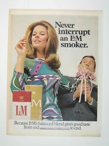 L&M Cigarette Print Ad 1960s Woman Psychedelic Fashion Mod Modern - Picture 1 of 2