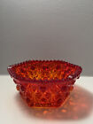 vintage red- Amber glass candy dish