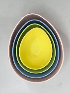 Target HOME EASTER Nesting Bowls Egg-Shaped Melamine pastel spring colors 