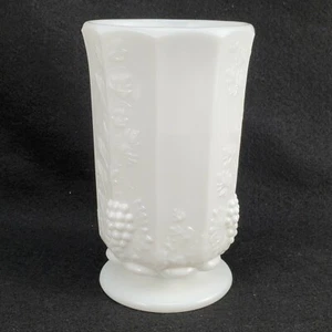 Vintage Westmoreland Milchglas getäfelt Traubenmuster Sellerie Vase Behälter Sockel - Bild 1 von 11