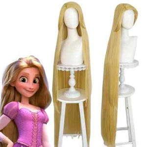Peluca de princesa Rapunzel enredada rubia pelo largo resistente al calor disfraz de Halloween - Imagen 1 de 7