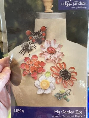 Garden Zips Craft flowers butterfly KIT zippers Indygo Junction bazaar zipper - Image 1 of 2