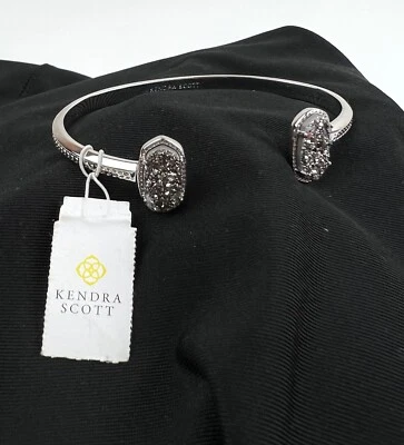 NUEVO BRAZALETE KENDRA SCOTT Elton platino plateado Drusy ovalado nuevo con etiquetas Foto 1 de 4