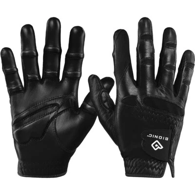Bionic Men's Right Hand Stable Grip 2.0 Dual Expansion Zone Golf Glove - Black